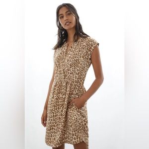 Anthropologie Pilcro Leopard Tunic‎ Dress Size Small Pockets Empire Waist